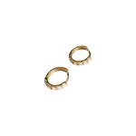 Gold Opal Huggie Hoops