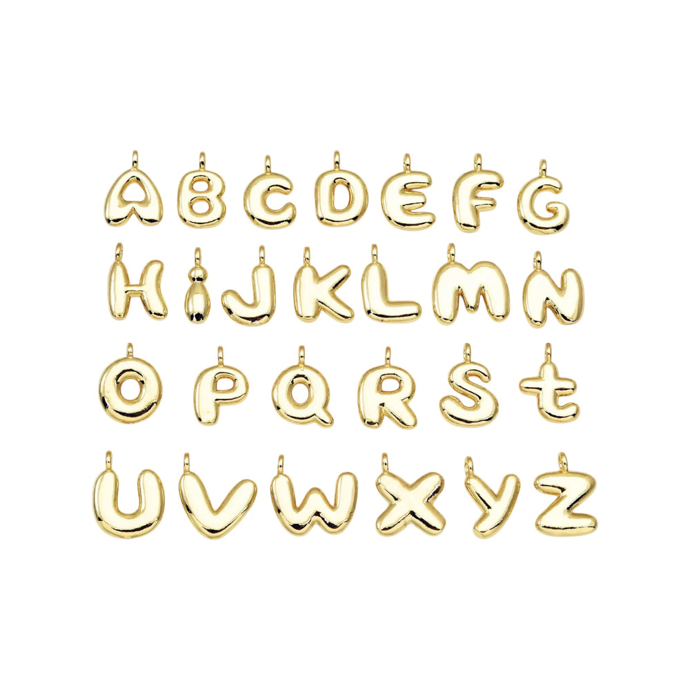 Gold-Filled Alphabet Balloon Initial Pendant Charm