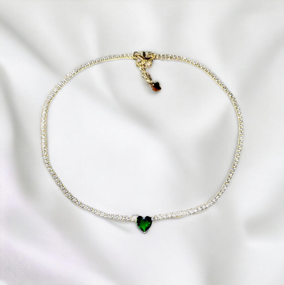 Emerald Heart Tennis Choker