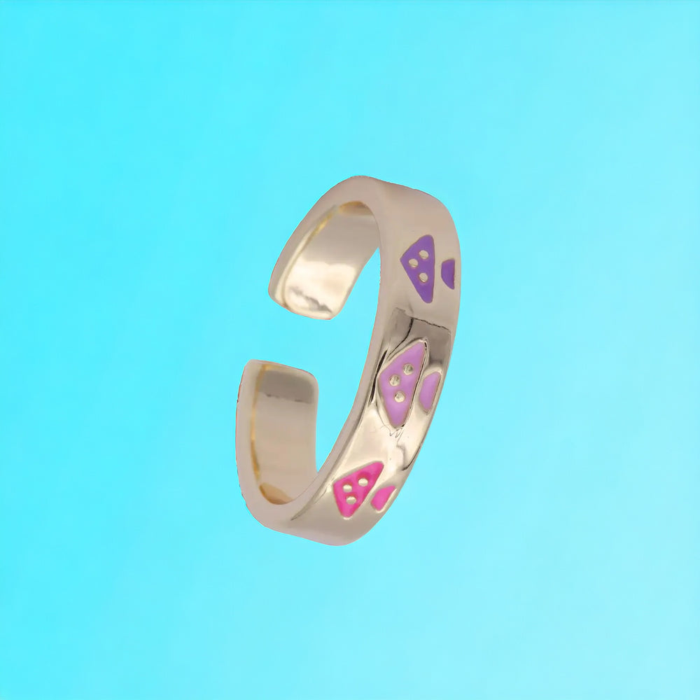 Gold Magic Mushroom Y2K Open Adjustable Ring