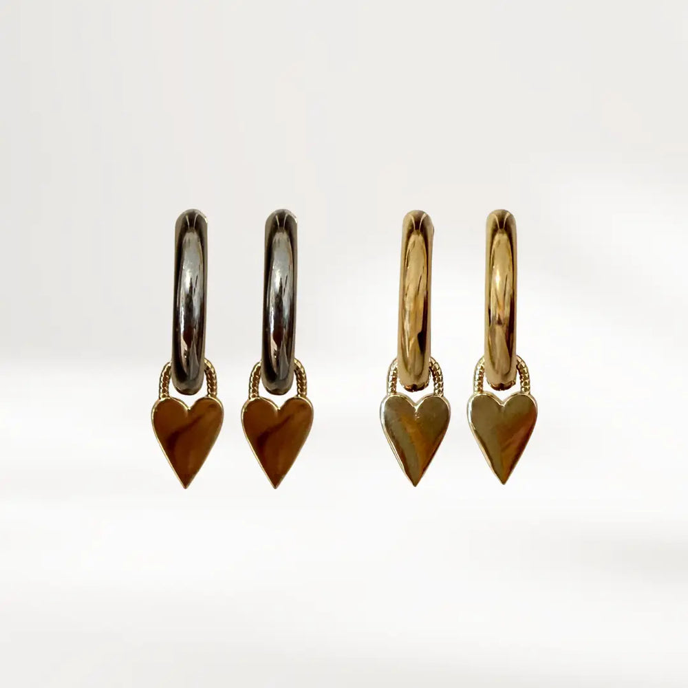 Addicted To Love Heart Hoops