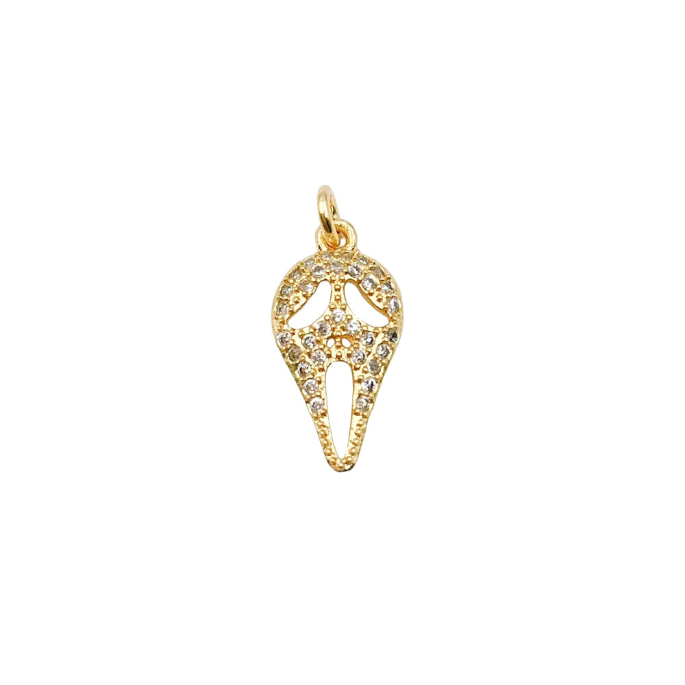 18K Gold Ghost Mask Halloween Charm