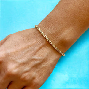 18k Gold Filled 3mm Rope Bracelet