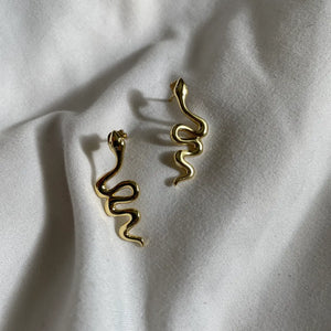 Gold Snake Stud Earrings