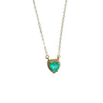 Green with Envy Emerald Heart Necklace Gold Filled