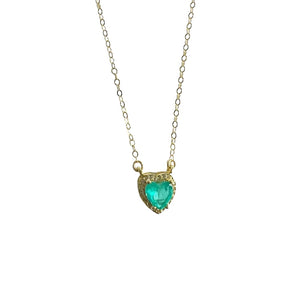 Green with Envy Emerald Heart Necklace Gold Filled