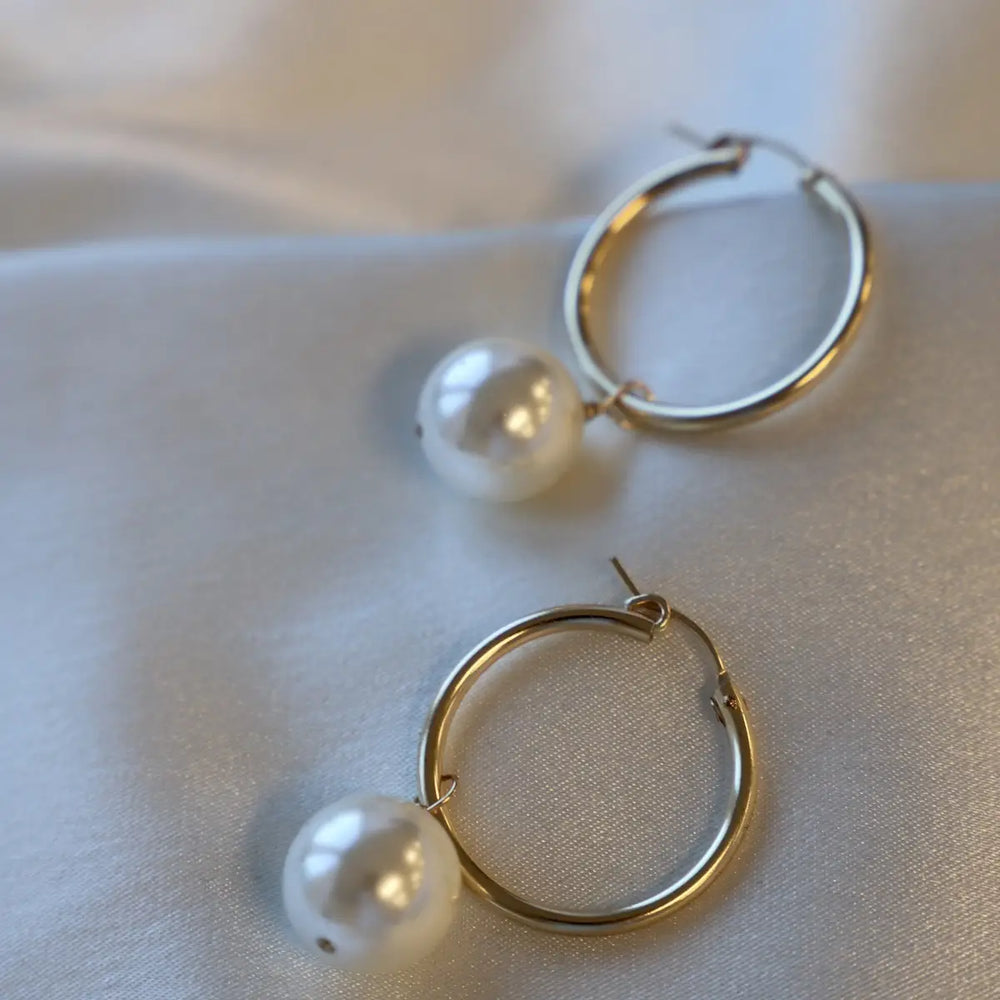 Oversized Audrey Pearl Hoops