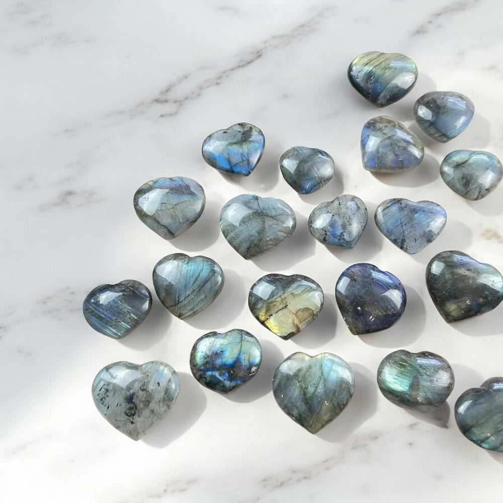 Small Labradorite Heart Carving