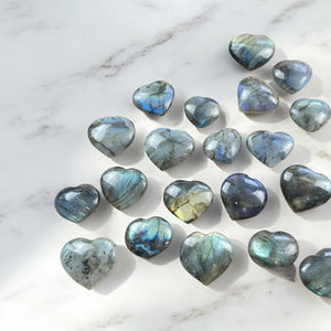 Small Labradorite Heart Carving