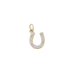 Gold Filled Horseshoe Charm Pendant Cz Micro Pave