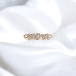 Micro Pave Mom Word Charm Connector in 18K Gold Filled
