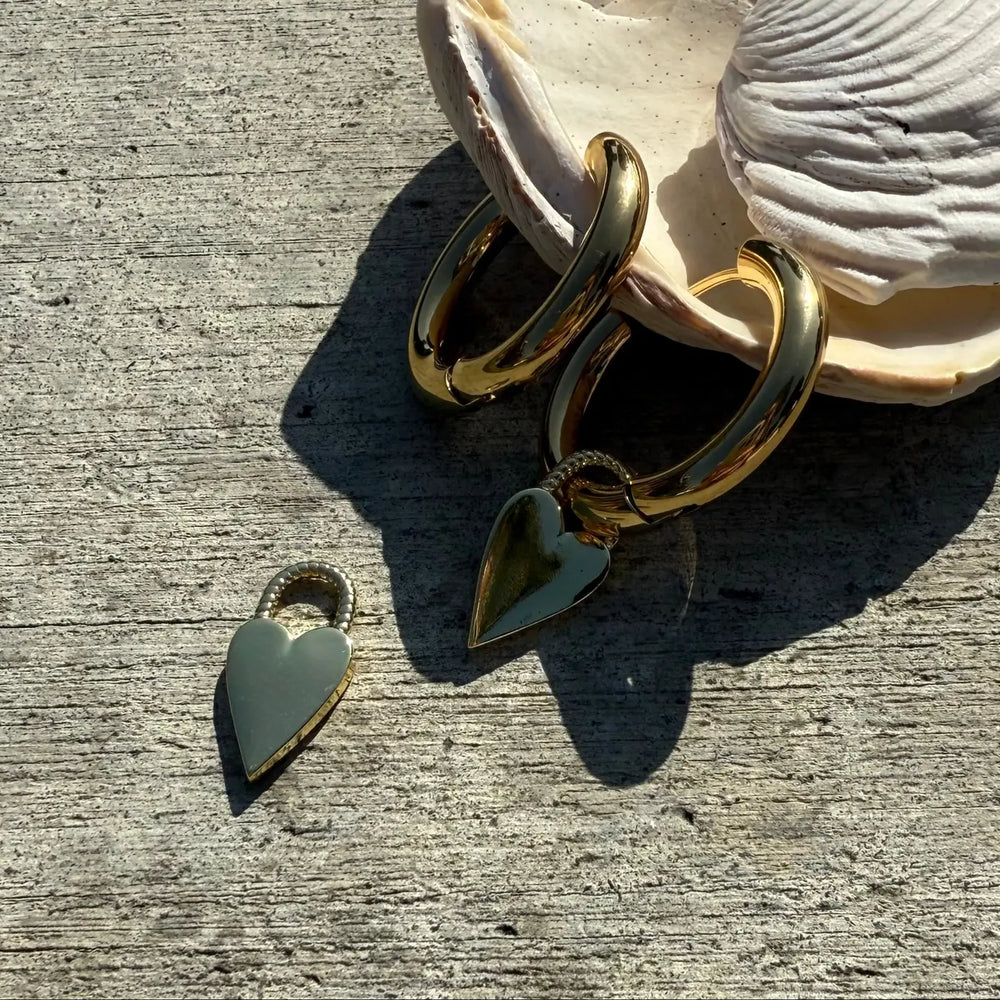 Addicted To Love Heart Hoops