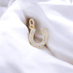 Gold Filled Horseshoe Charm Pendant Cz Micro Pave