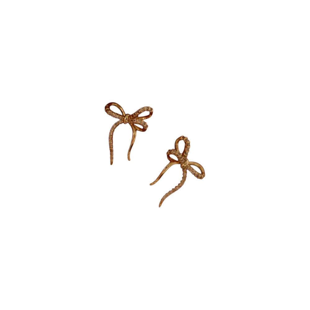 Gold Cz Bow Studs