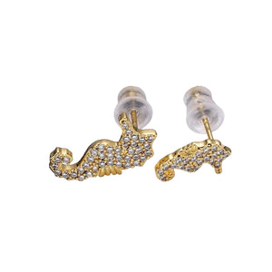 Dainty Mismatched Sea Horse Stud Earrings