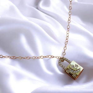 Celestial Lock Charm Necklace