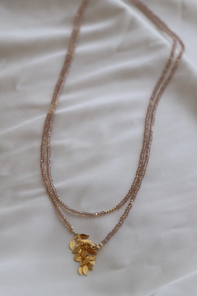 Champagne Petite Crystal Double Wrap Necklace