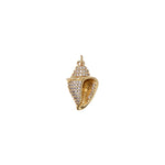 Gold Filled Conch Sea Shell Beach Pave Charm Pendant