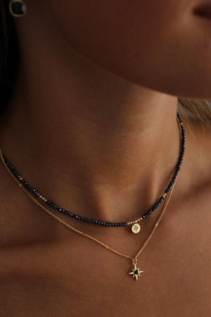 Petite Black Starburst Necklace