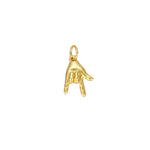 Gold Filled I Love You Hand Gesture Charm Pendant