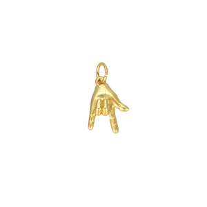 Gold Filled I Love You Hand Gesture Charm Pendant