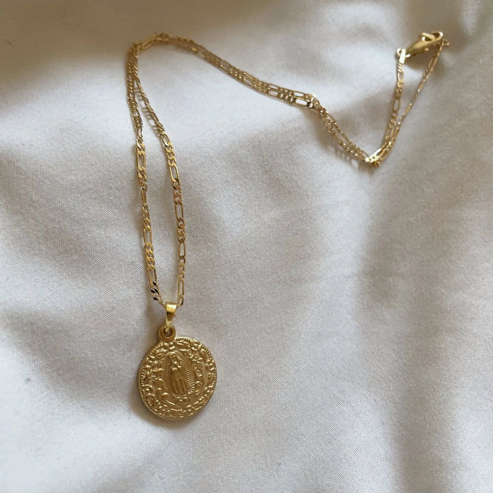 Mary Medallion Gold Filled Virgin Mary Necklace