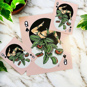 Queen of Spades Venus Fly-Trap Pin-Up Art Giclee Print