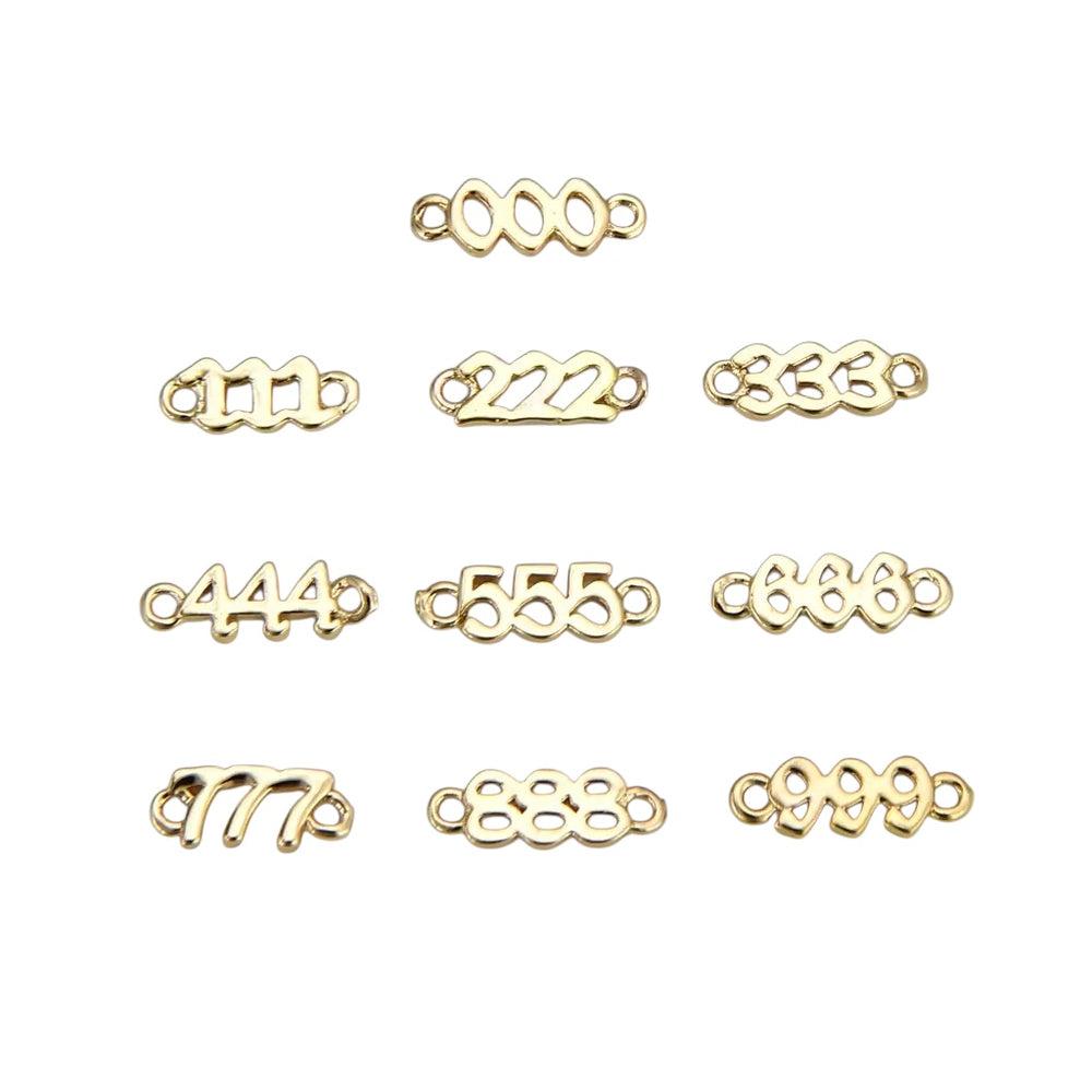 Gold Filled Angel Number Charm Connector