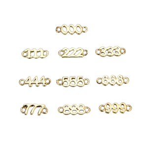 Gold Filled Angel Number Charm Connector