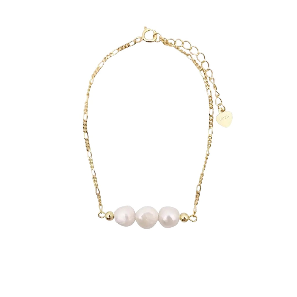 14k Gold Pearl Chain Bracelet