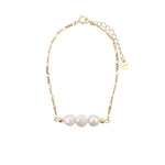 14k Gold Pearl Chain Bracelet