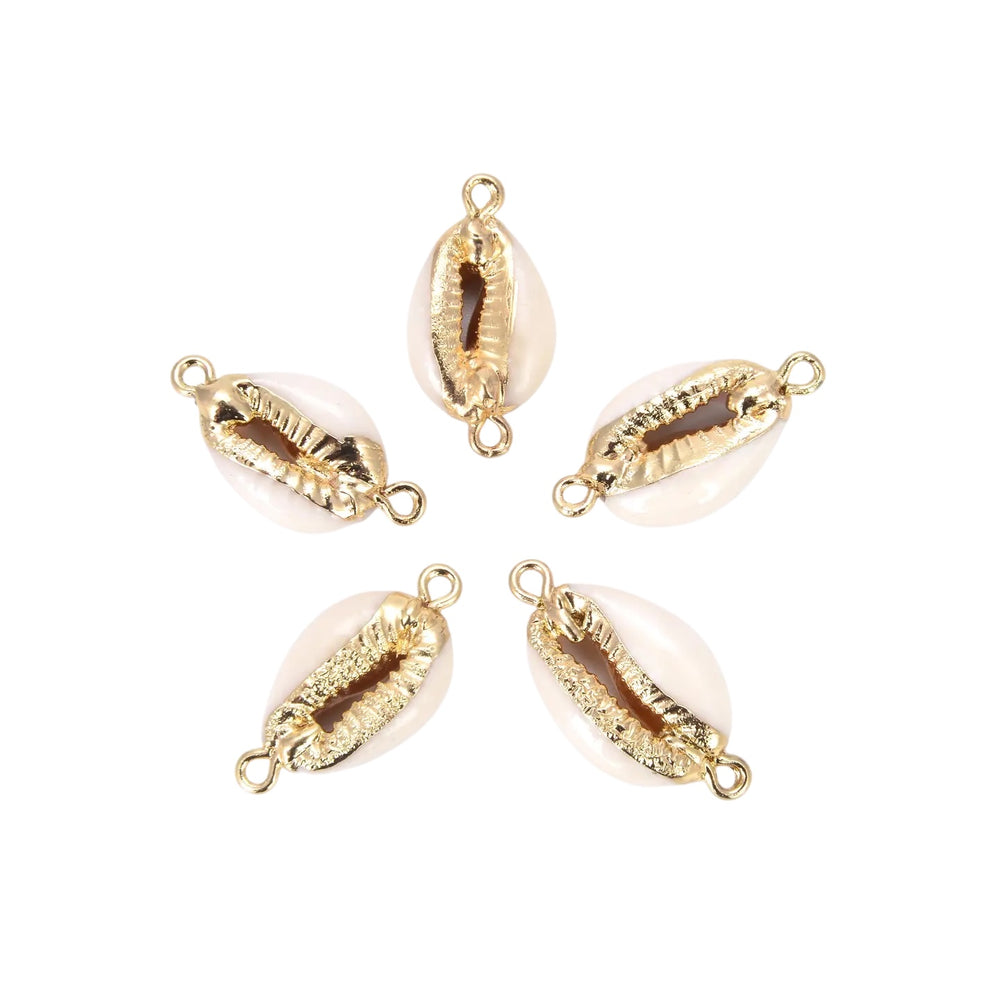 Cowrie Shell Sea Shell 18K Gold Filled Charm Connector