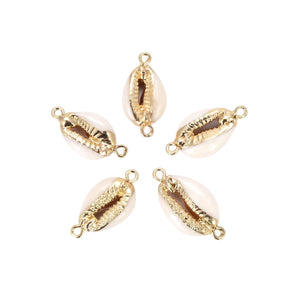 Cowrie Shell Sea Shell 18K Gold Filled Charm Connector