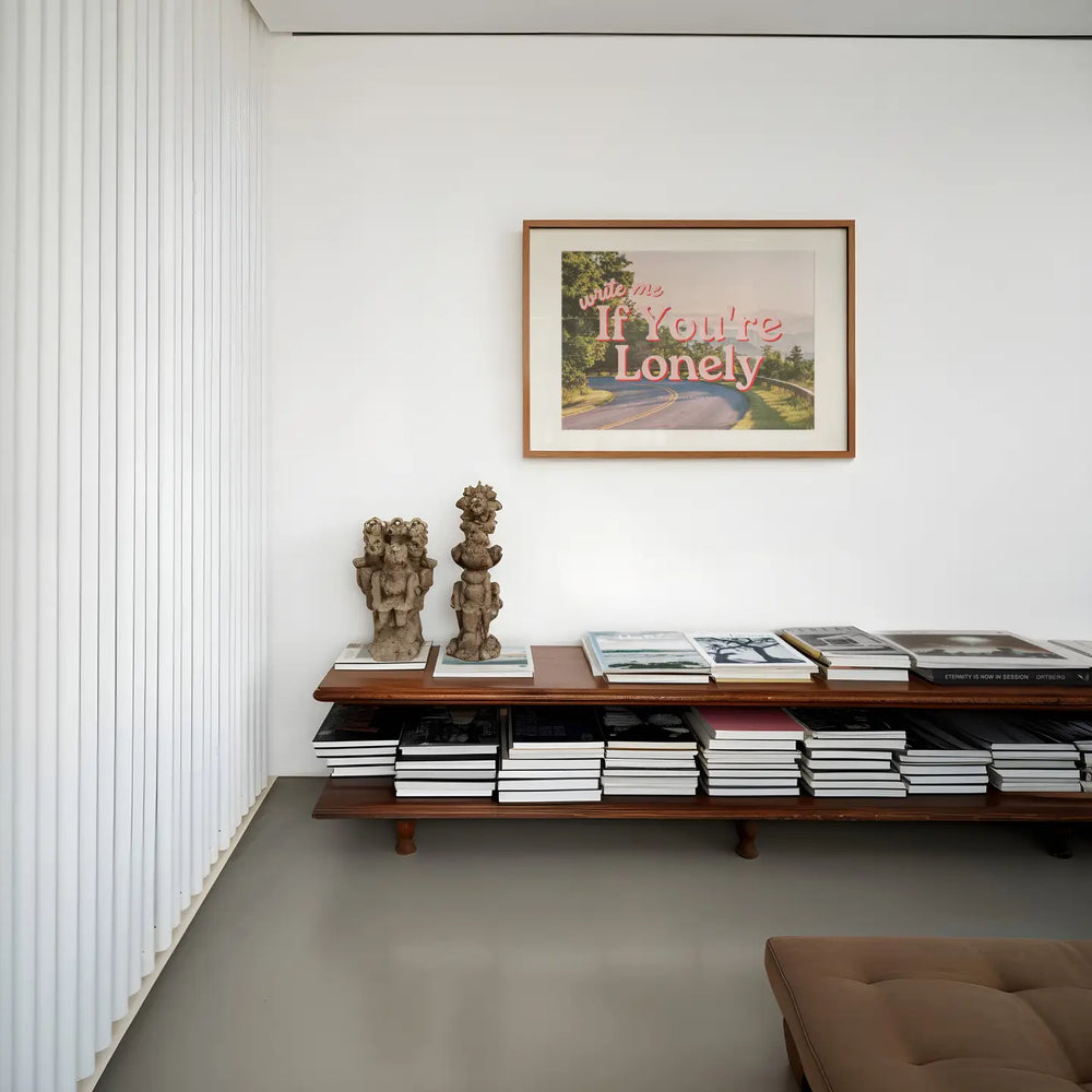 “Write Me If You're Lonely” Horizontal Poster, Wall Art, Trendy Poster