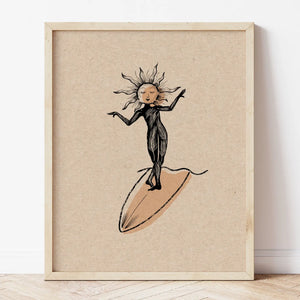 Sun and Surf, Beachy Art Print