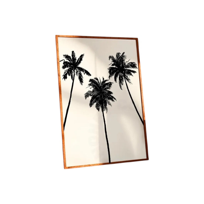 Palm Trees Monotone Coastal Cowgirl Wall Art Prints