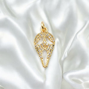 18K Gold Ghost Mask Halloween Charm