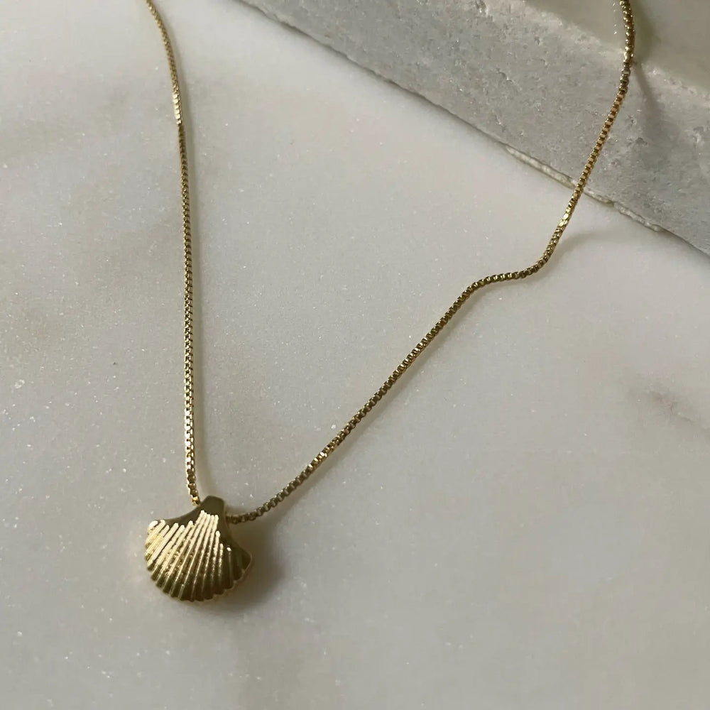 Tide Is High Necklace. Gold Filled Sea Shell Necklace