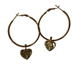 Your Song Gold Hoop Rose Heart Earrings