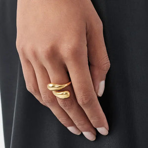 Molten Ring - Crossover in Gold & Silver Steel