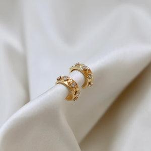 Cz Star Thick Hoops