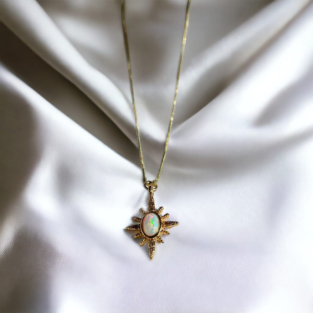 Starbright Necklace  Star Opal 14k Gold Necklace