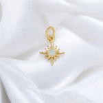 Gold Filled Opal Starburst Charm, North Star Pendant
