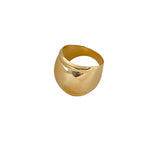 Thick 18K Gold Round Cigar Vintage Ring