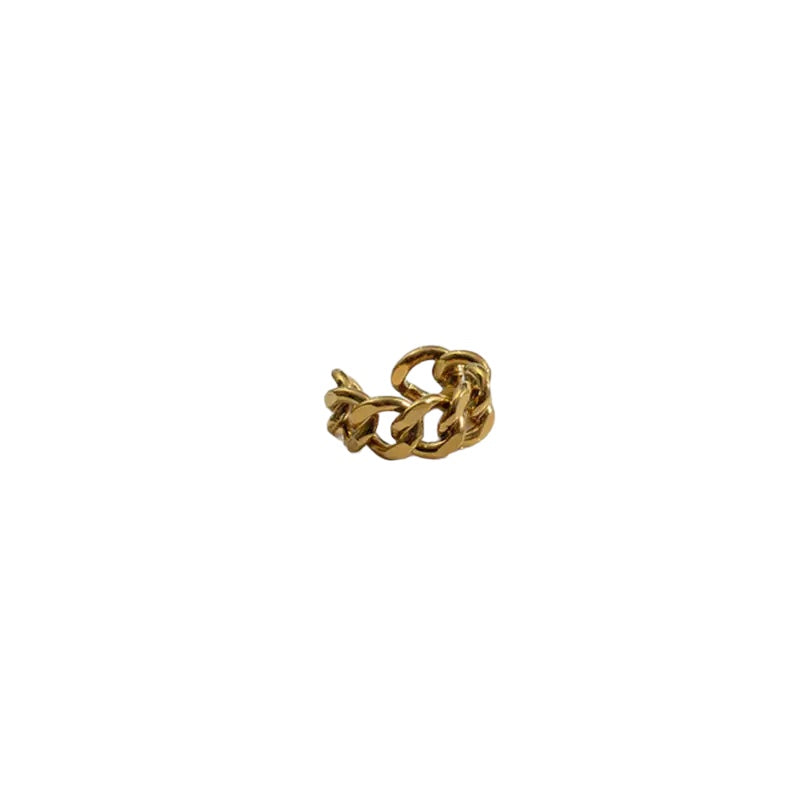 Gold & Silver Chunky Chain Statement Ring