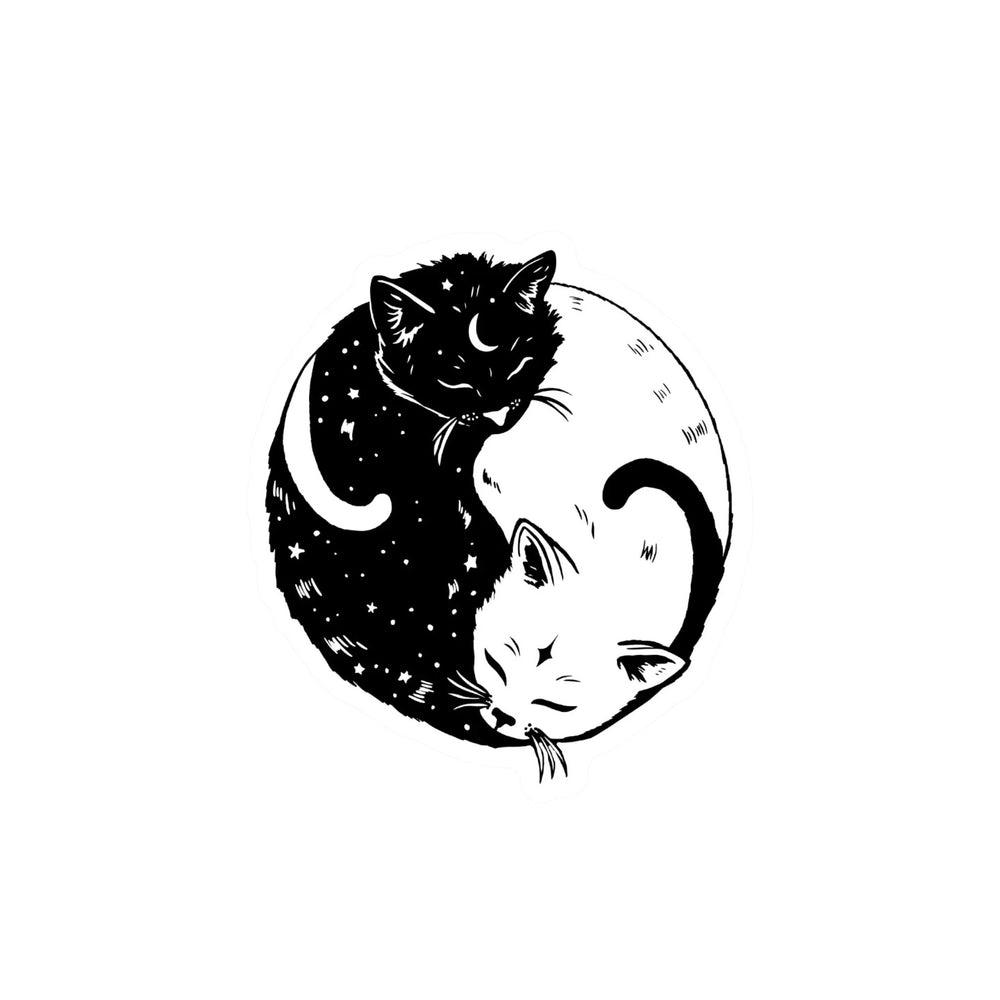 Yin and Yang Cat Sticker