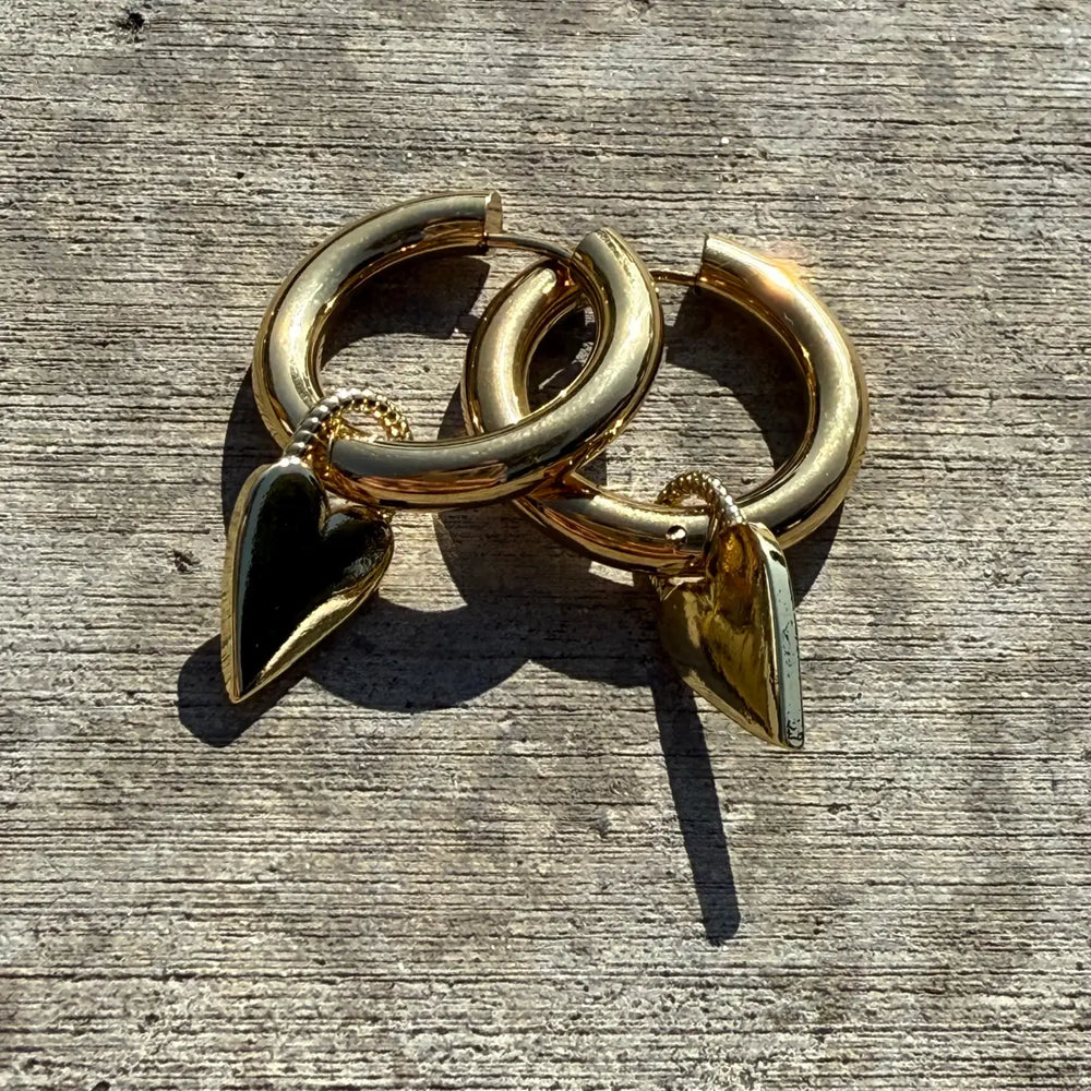 Addicted To Love Heart Hoops