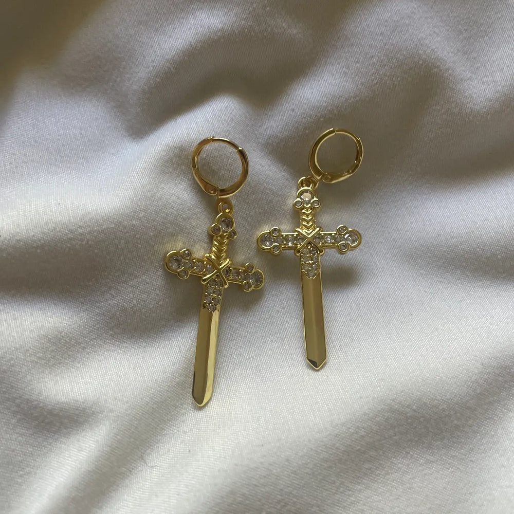 Golden Dagger Huggies