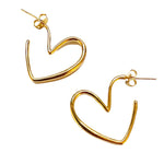 Gold Heart Hoop Earrings