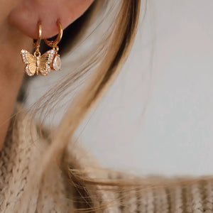 Butterfly Huggie Hoop Earrings